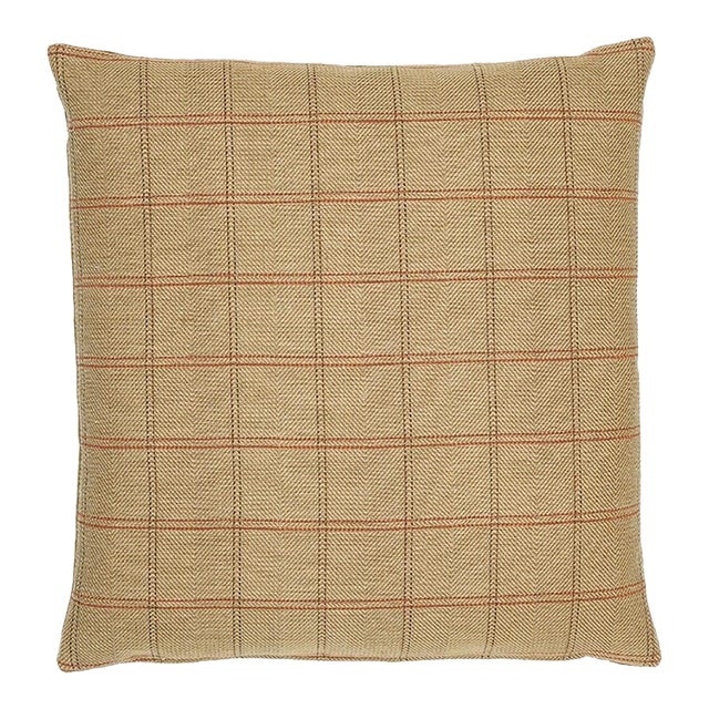 Country Plaid Tapestry Cushion With Feather Filler - 46x46cm (18"x18") For Sale