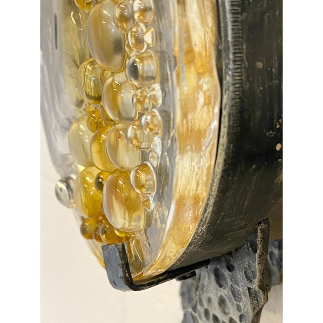 Brutalist Wall Light in Glass and Wrought Iron, 1960s For Sale - Image 10 of 13