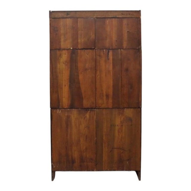 Brown Danner Arts & Crafts Mahogany 3-Stack Sliding Door Barrister Bookcase C1920 For Sale - Image 8 of 10