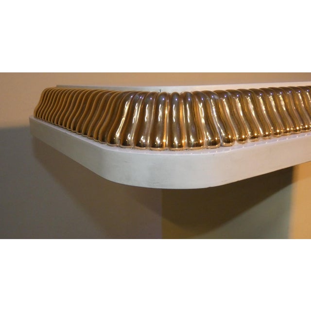 Gold Regency Console Table with Ivory and Gold Lacquer Finish in the style of Alain Delon for Maison Jansen, France, 1970s For Sale - Image 8 of 12