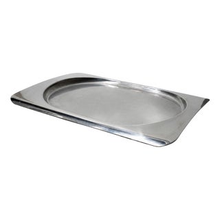 Vintage Modern Minimalist Stainless Steel Tray, 1990s For Sale