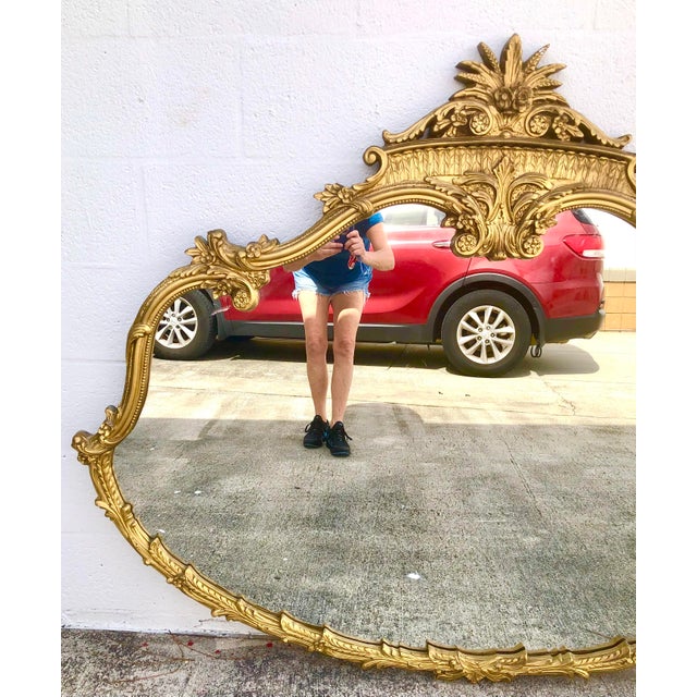 Glass Large Early 20th Century Ornate Gold Rococo Mirror For Sale - Image 7 of 13