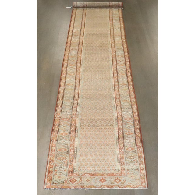 Antique Zabihi Collection Persian Seraband Runner - 3'3" x 20'5" For Sale - Image 4 of 9