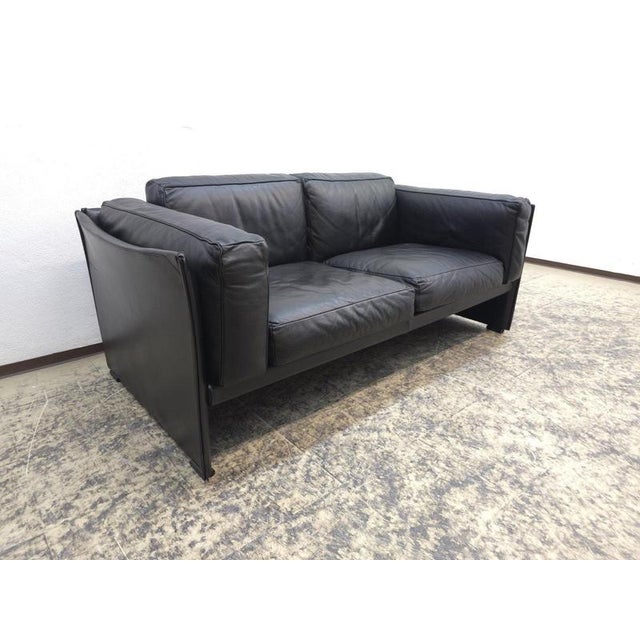 Duc Sofa in Leather Black Leather by Mario Bellini for Cassina For Sale - Image 5 of 18