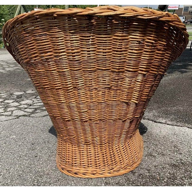 Late 20th Century Vintage Wicker Boho, Coastal Accent Egg Chair For Sale - Image 5 of 9