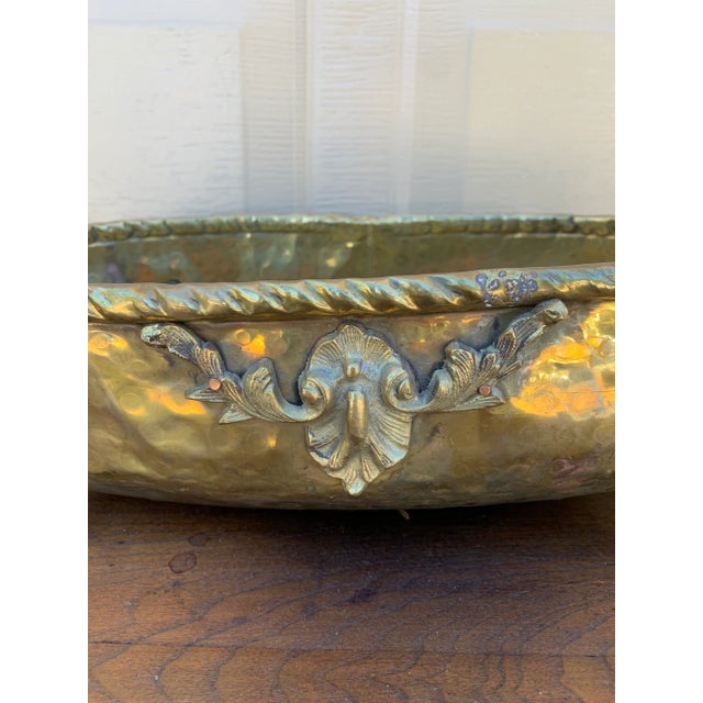 English Country Brass Oval Cachepot With Paw Feet For Sale In South Bend - Image 6 of 11