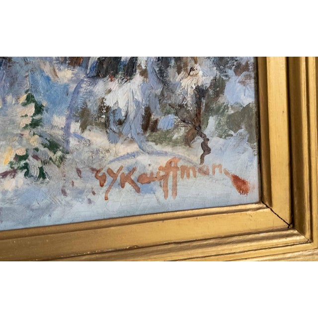 Early 20th Century American Impressionist Winter Wonderland Landscape Painting by George Young Kauffman For Sale - Image 13 of 18