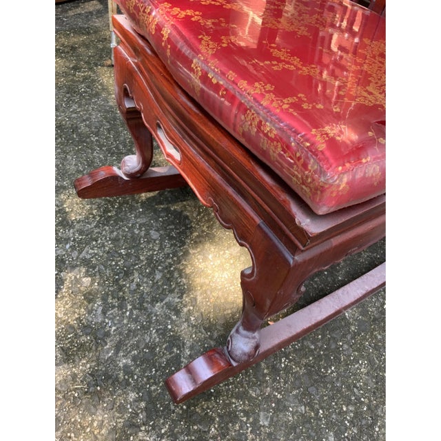 Chinoiserie Rosewood Rocking Chair For Sale - Image 9 of 11