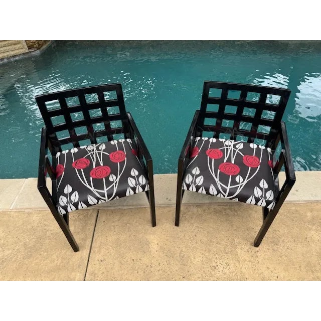 A pare of vintage Model 1515 chairs by Ward Bennett for Brickel Associates. Beautiful black lacquered solid ash frames...