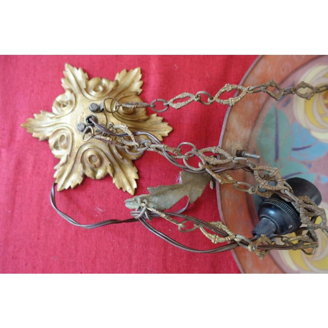 Vintage Art Deco Glass Pendant Light by Loys Lucha, 1920s For Sale - Image 4 of 7