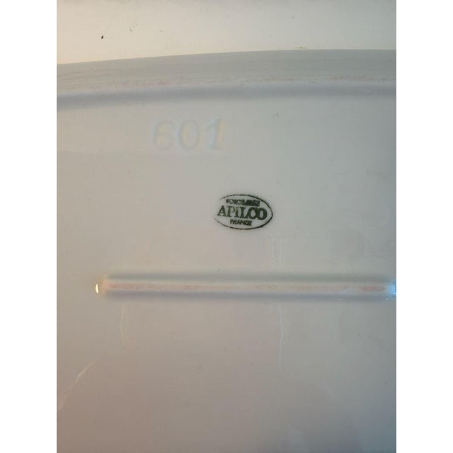 French Vintage Apilco France White Porcelain Rectangular Butter Dish with Lid For Sale - Image 3 of 5