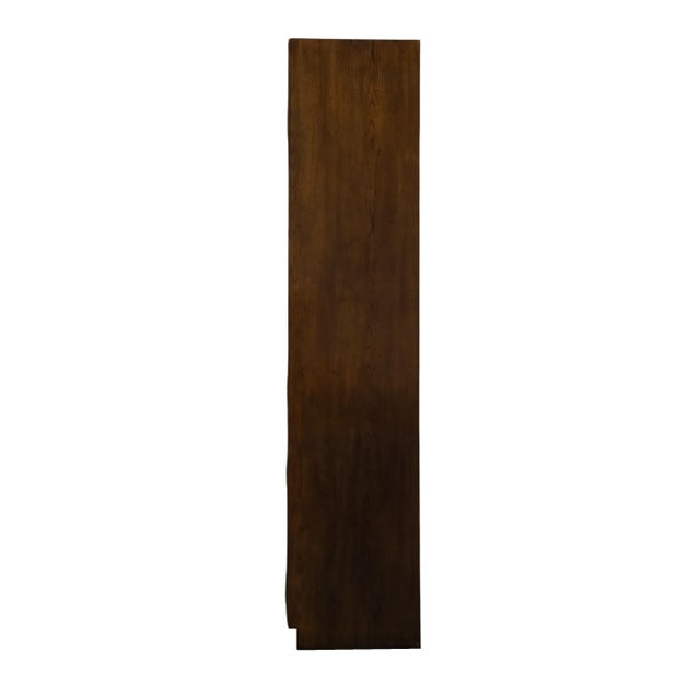 Henredon Furniture Solid Walnut Campaign Style 26" Cabinet Bookcase / Wall Unit For Sale - Image 10 of 12