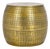Apoline Drum Side Table with Storage in Antique Brass For Sale
