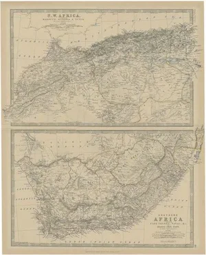 Antique Map of North and South Africa by Johnston, 1882