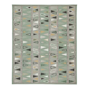 Swedish Geometric Rug by Celerie Kemble for Chairish in Sage, 2'6"x8'
