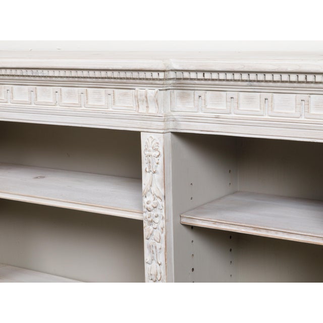 White Pair of English 19th Century Neoclassical Style Painted and Carved Pine Shelves For Sale - Image 8 of 11