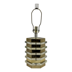 Mid-Centruy Brass and Lucite Table Lamp With Lucite Finial, 1970s