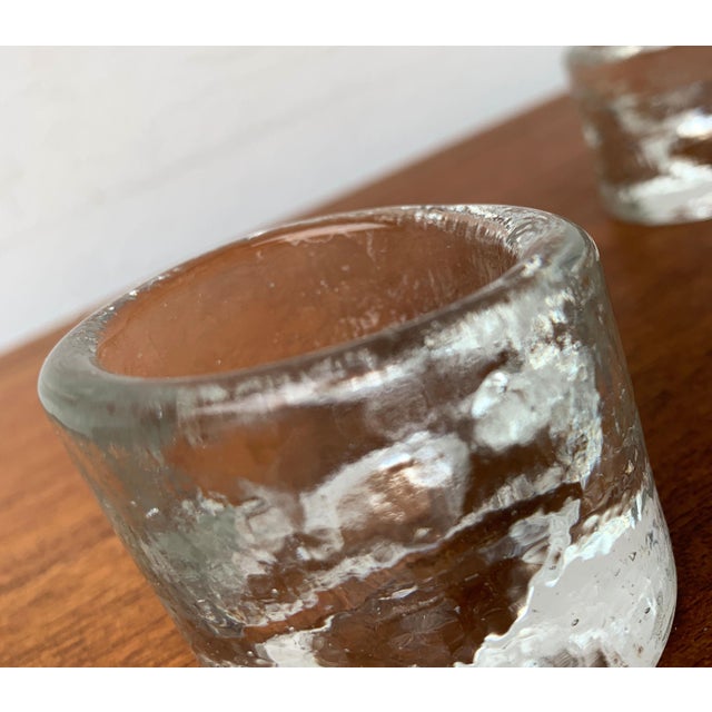 Vintage Scandinavian Ice Glass Candleholders, 1970s, Set of 5 For Sale - Image 13 of 15