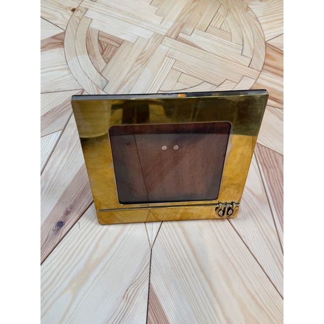 Metal Vintage Gucci Brass Picture Frame With Equestrian Emblem For Sale - Image 7 of 7