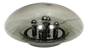 Large Glass Dome and Chrome Five-Light Plafoniere Wall Lamp from Limburg Glashütte, 1960s