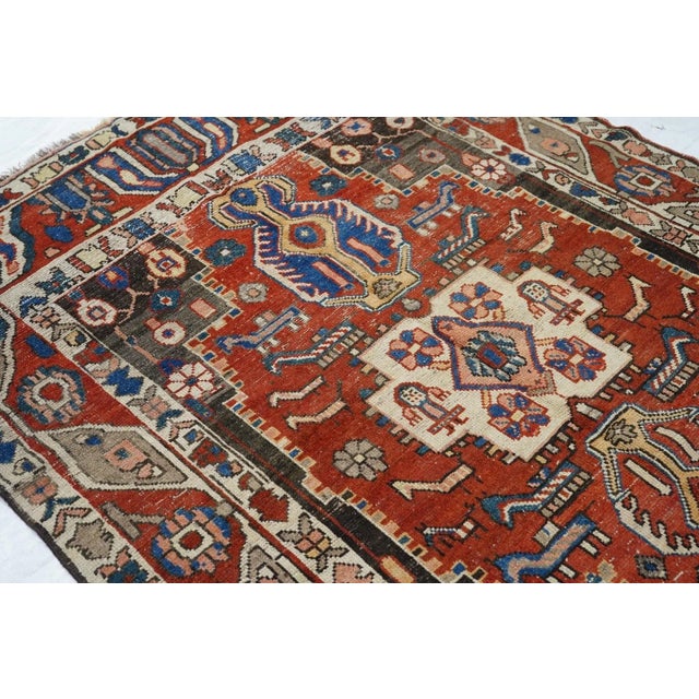Red Antique Bakhtiari Rug 5'7'' x 7'8'' For Sale - Image 8 of 11