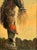 Wood Early 20th Century The Enigmatic Sentinel: A Pastoral Scarecrow Scene in Oil and Sgraffito For Sale - Image 7 of 12