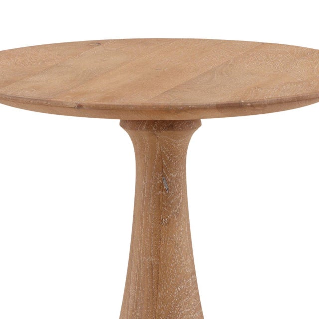 Contemporary Modern Mango Wood Drip Pedestal Side Table For Sale - Image 3 of 3