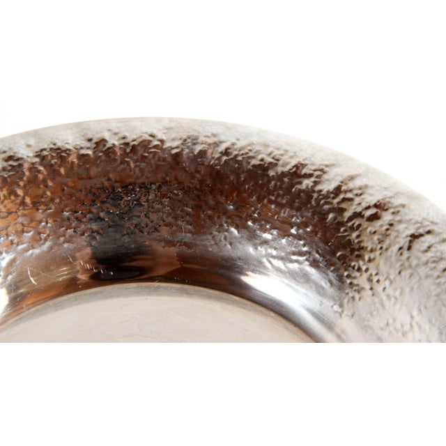 Fabulous vintage c.1950's mid century danish modern hand hammered serving bowl marked Rostfritt Stal! Excellent hand...