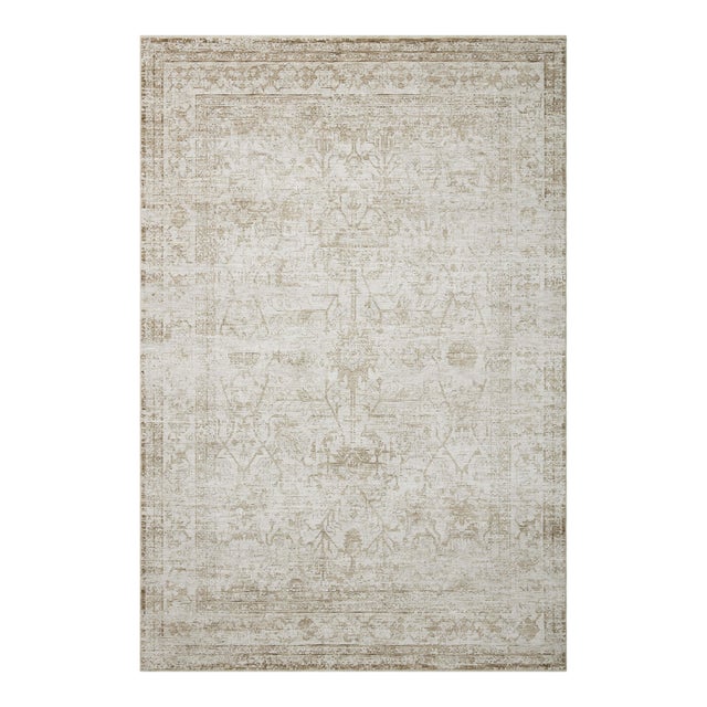Amber Lewis x Loloi Honora Ivory / Natural 18" x 18" Sample Rug For Sale