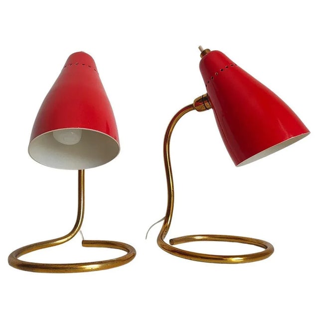 Italian Model 214 Table Lamps by Giuseppe Ostuni for Oluce, 1950s, Set of 2 For Sale - Image 9 of 9