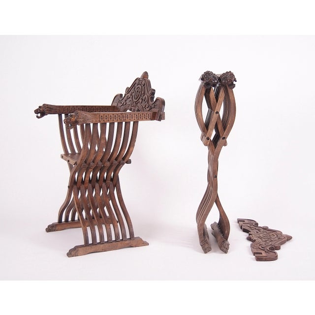 Wood Set of Early 19th Century Savonarola Chairs For Sale - Image 7 of 8