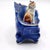 Antique Late 19th Century German Porcelain Miniature Figurine – Two Cats on Blue & Gold Armchair, Mold No. 3896 For Sale - Image 4 of 11