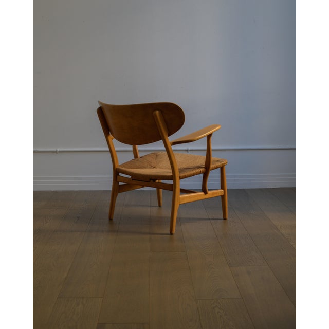 Wood Hans Wegner Lounge Chair, Model No. Ch-22 by Carl Hansen & Son, Denmark, 1951 For Sale - Image 7 of 12