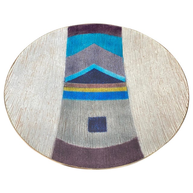 1980 Large Studio Del Campo Enamel Center Piece For Sale - Image 13 of 13