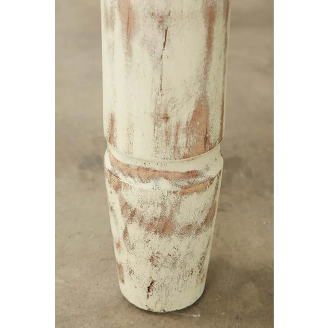 American Country Painted Pine Farmhouse Dining Table For Sale - Image 12 of 13