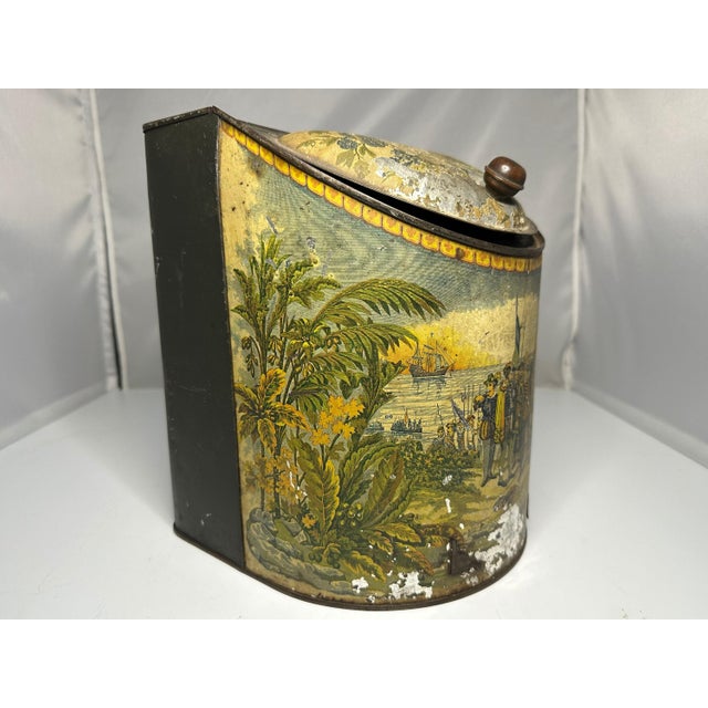 Antique Tin-Litho Tobacco Canister: Ponce de Leon General Store Display For Sale - Image 6 of 10