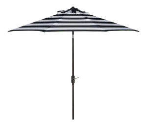 Adelaide Resistant Fashion Line 9 Ft Auto Tilt Umbrella in Navy & White