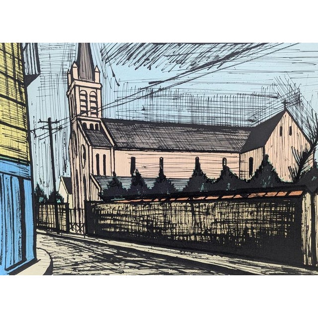 Contemporary Bernard Buffet, Alfortville Church, 1984, Lithograph For Sale - Image 3 of 6