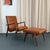 This fabulous Mid-Century Modern walnut and leather lounge chair ottoman set was designed in 1956 by Mel Smilow. The chair...