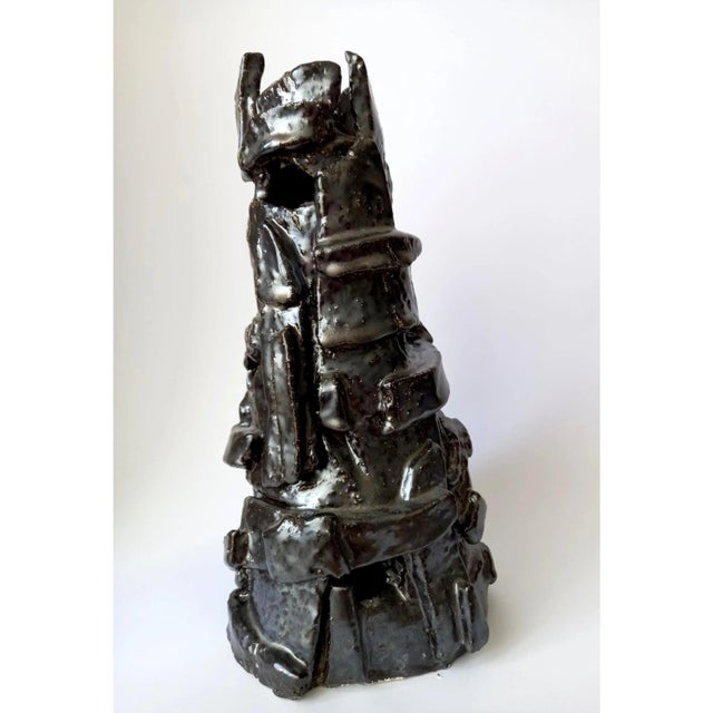 # 14.6" Contemporary Modernist Ceramic Sculpture Vase For Sale - Image 4 of 7
