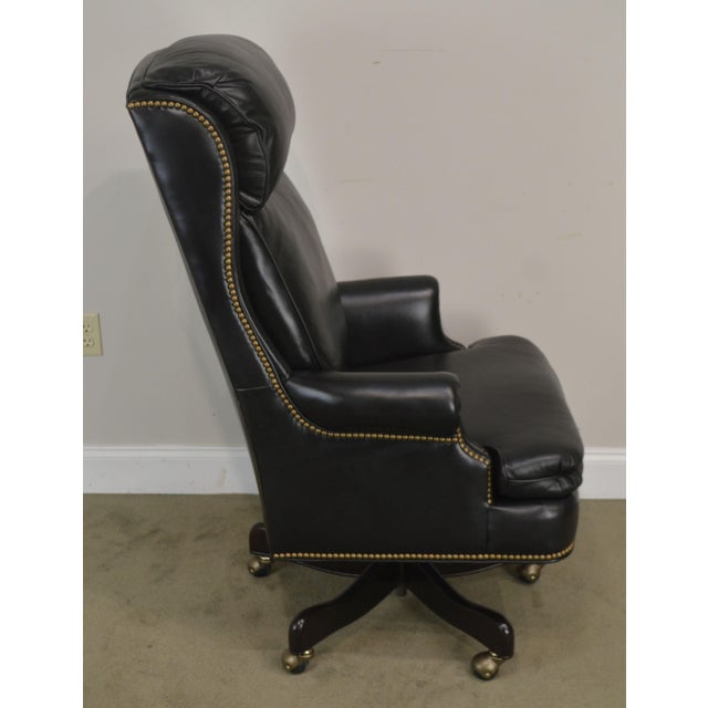 Hancock & Moore Black Leather Executive Office Desk Chair Chairish