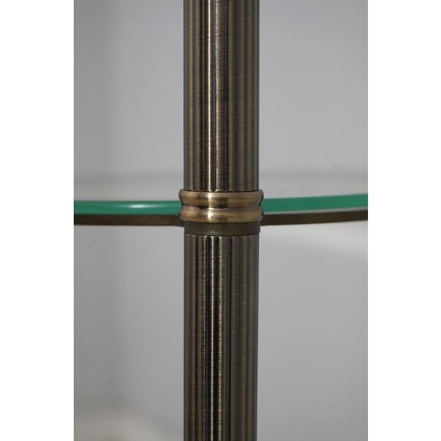 Vintage Brass & Glass Tall Floor Torchiere Lamp For Sale In Philadelphia - Image 6 of 11