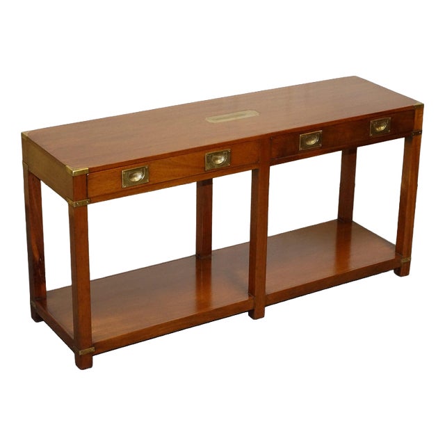 Vintage Military Campaign Console Table by London Kennedy for Harrods For Sale