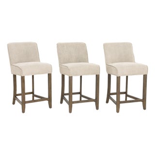 Four Hands "Aria" Upholstered Bar Stools, 3 For Sale