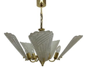 Hollywood Regency Italian Murano Glass Chandelier, 1970s