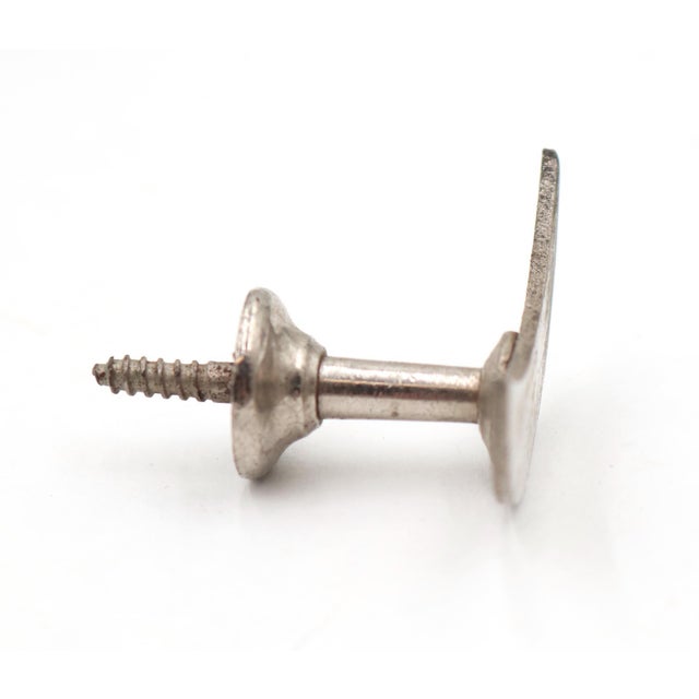 Mid 20th Century Set of Vintage Nickeled Brass Crescent Moon Drawer Knobs For Sale - Image 5 of 6