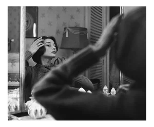 Audrey Hepburn at Her Dressing Room Mirror 1957
