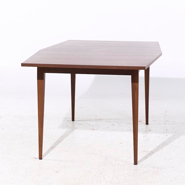 Mid 20th Century Kipp Stewart for Calvin Mid Century Walnut Expanding Dining Table With 1 Leaf For Sale - Image 5 of 10