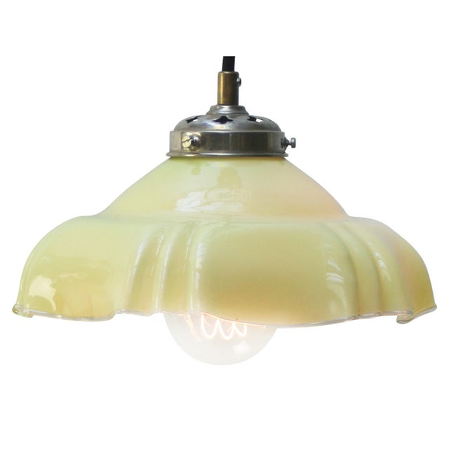 1950s French Green Opaline Glass Pendant Lamp For Sale - Image 5 of 7