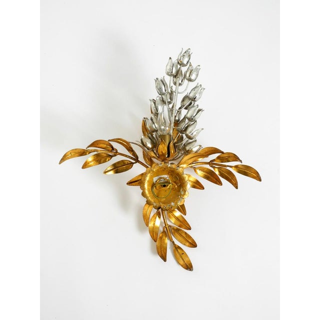 Large Vintage Model Wisteria Gold-Plated Metal Wall Lamp by Hans Kögl, 1970s For Sale - Image 10 of 14